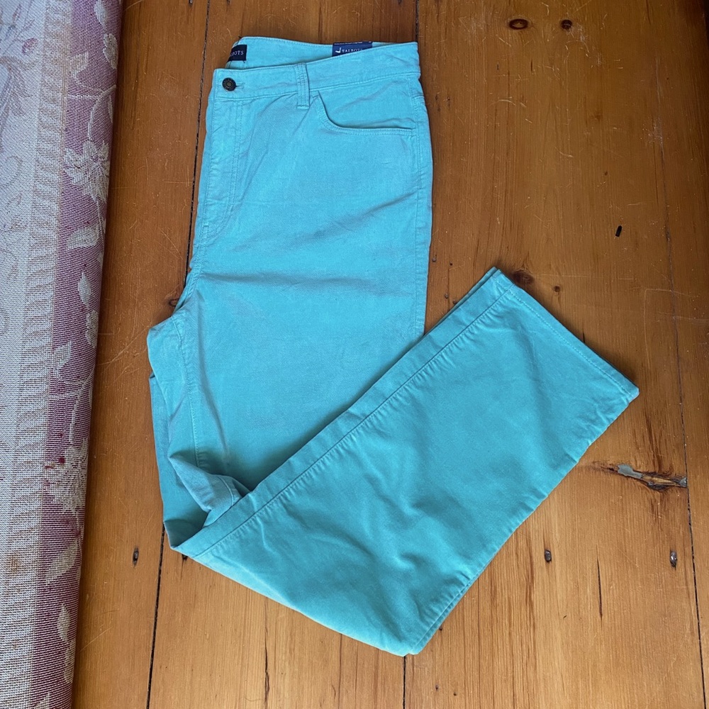 Talbots Mint Green Velveteen Straight Leg Pants
